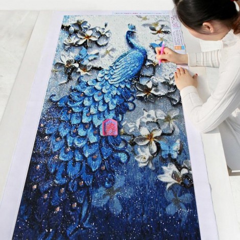 Beautiful Majestic Blue Peacock Diamond Painting Kit